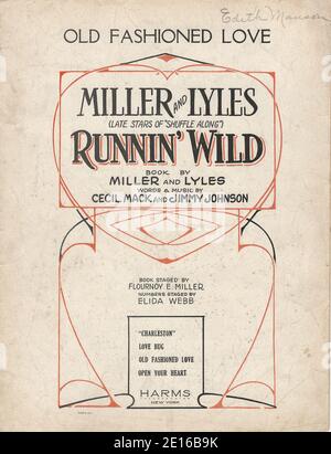 'Runnin' Wild' 1923 Musical Sheet Music Cover Stock Photo