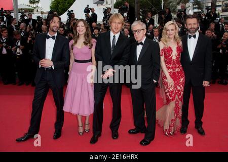 Woody Allen, Rachel Mcadams, Lea Seydoux, Owen Wilson, Michael Sheen and Adrien Brody arriving for the Opening Ceremony of the 64th Cannes International Film Festival and the screening of Woody Allen's latest film 'Midnight in Paris' presented out of competition, in Cannes, France on May 11, 2011. Photo by Nicolas Genin/ABACAPRESS.COM Stock Photo