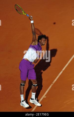 France's Gael Monfils plays in his third round during the Day 8, at the 2011 French Open tennis championship at Roland Garros arena in Paris, France, on May 29, 2011. Photo by Christophe Guibbaud/ABACAPRESS.COM Stock Photo