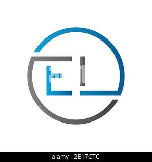 Initial EL Letter Logo Creative Typography Vector Template. Creative Circle Letter EL Logo Design Stock Vector