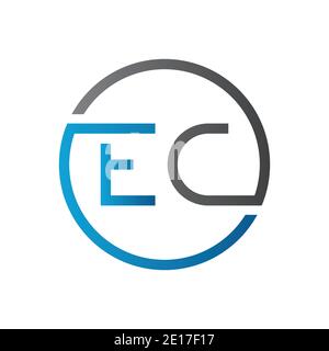Initial EC Letter Logo Creative Typography Vector Template. Creative Circle Letter EC Logo Design Stock Vector