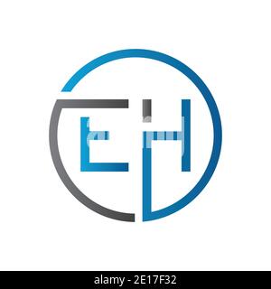 Initial EH Letter Logo Creative Typography Vector Template. Creative Circle Letter EH Logo Design Stock Vector