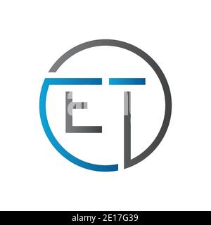 Initial ET Letter Logo Creative Typography Vector Template. Creative Circle Letter ET Logo Design Stock Vector