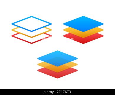 Layers icon, three levels. Vector stock illustration Stock Vector