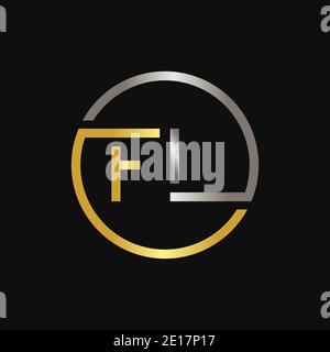 Initial FL Letter Logo Creative Typography Vector Template. Creative Circle Letter FL Logo Vector Stock Vector