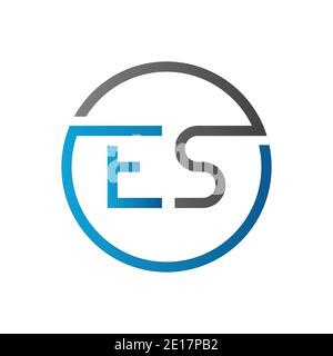 Initial ES Letter Logo Creative Typography Vector Template. Creative Circle Letter ES Logo Design Stock Vector
