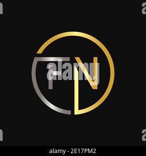 Initial FN Letter Logo Creative Typography Vector Template. Creative Circle Letter FN Logo Vector Stock Vector