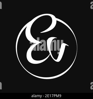 Initial EV Script Letter Type Logo Design With Modern Typography Vector ...