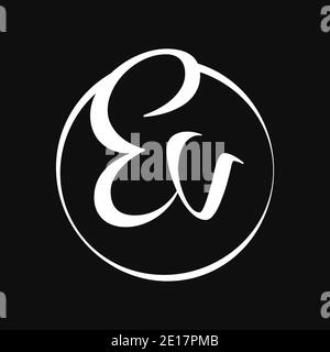 Initial EV Script Letter Type Logo Design With Modern Typography Vector ...
