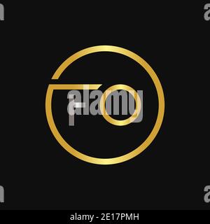 Initial FO Letter Logo Creative Typography Vector Template. Creative Circle Letter FO Logo Vector Stock Vector