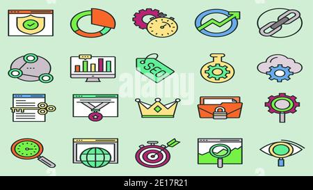 business icon set for marketing Stock Vector