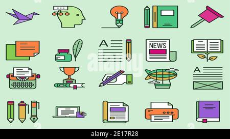 business icon set for marketing Stock Vector
