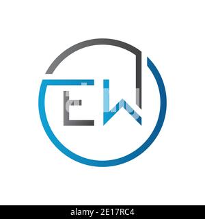 Initial EW Letter Logo Creative Typography Vector Template. Creative Circle Letter EW Logo Design Stock Vector