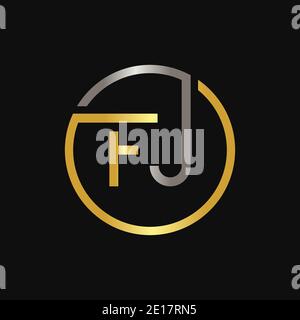 Initial FJ Letter Logo Creative Typography Vector Template. Creative Circle Letter FJ Logo Vector Stock Vector