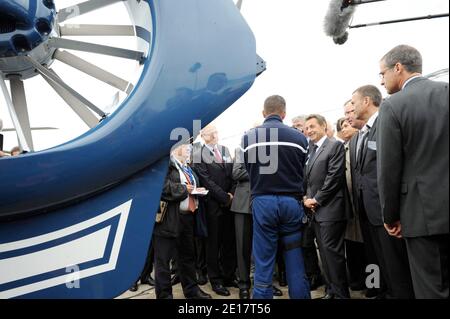 French President Nicolas Sarkozy inaugurates the 49th International Paris Air Show at Le Bourget, near Paris, France June 20, 2011. Photo by Laurent Chamussy/Pool/ABACAPRESS.COM Stock Photo