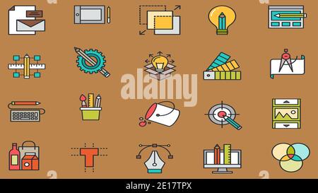 business icon set for marketing Stock Vector