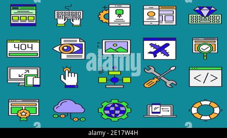 business icon set for marketing Stock Vector