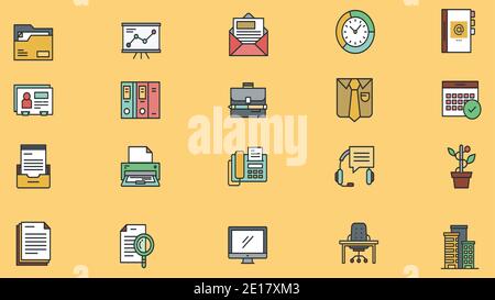 business icon set for marketing Stock Vector