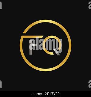 Initial FQ Letter Logo Creative Typography Vector Template. Creative Circle Letter FQ Logo Vector Stock Vector