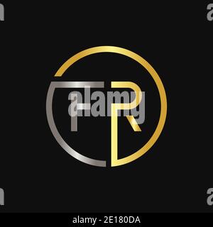 Initial FR Letter Logo Creative Typography Vector Template. Creative Circle Letter FR Logo Vector Stock Vector