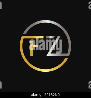 Initial FZ Letter Logo Creative Typography Vector Template. Creative Circle Letter FZ Logo Vector Stock Vector