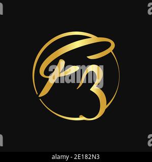 Initial FZ Script Letter Type Logo Design With Modern Typography Vector ...
