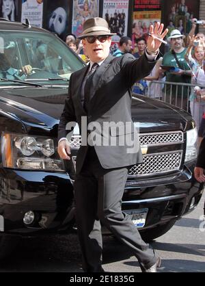 Actor Tom Hanks leaves The Late Show With David Letterman at The Ed Sullivan Theater in New York City, NY, USA on June 28, 2011. Photo by Charles Guerin/ABACAPRESS.COM Stock Photo