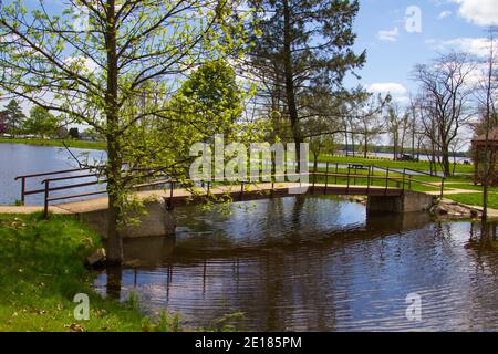 Van Cleve Park on the shore of Lake Michigan in the Upper Peninsula town of Gladstone, Michigan. Stock Photo