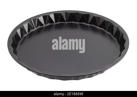 Round cake mould isolated on white background. Full depth of field with clipping path. Stock Photo