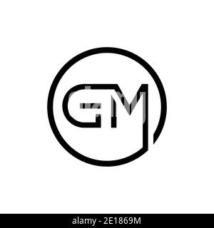 Gm initial monogram logo circle rounded Royalty Free Vector