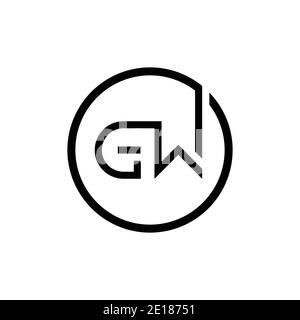 Initial Circle GW Letter Logo Creative Typography Vector Template. Creative Letter GW logo Design Stock Vector