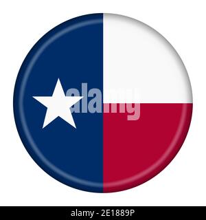 Texas flag button 3d illustration with clipping path Stock Photo