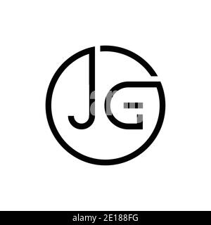 Creative letter JG Logo Design Vector Template. Initial Circle Letter JG Logo Design Stock Vector