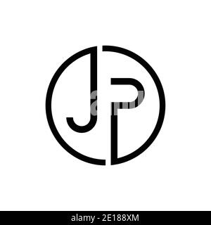 Creative letter JP Logo Design Vector Template. Initial Circle Letter JP Logo Design Stock Vector