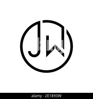 Creative letter JW Logo Design Vector Template. Digital Linked Letter ...