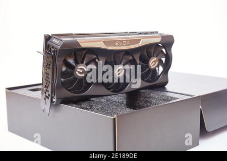 EVGA Geforce RTX 3090 Nvidia GPU display Stock Photo