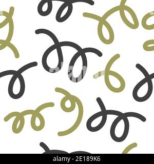 Funky seamless memphis gold and black pattern on white background. Stock Vector