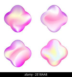 A set of oval vector gradients. A pink sphere. Modern abstract background texture. Template for the design. Isolated objects.Vector Stock Vector