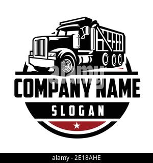 dump truck ready made logo template isolated Stock Vector