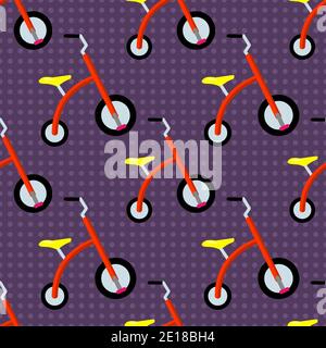 tricycle toy seamless pattern vector illustration Stock Vector