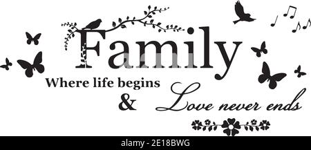 Family where life begins and love never ends - Funny hand drawn ...