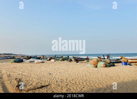 The beach in Mahabalipuram, India. Stock Photo