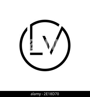 LV L V Letter Logo Design. Initial Letter LV Linked Circle