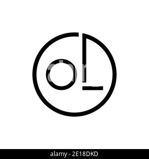 Initial Circle Letter OL Logo Design Vector Template. Abstract Minimal OL Letter Logo Design Stock Vector