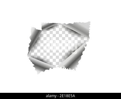 Pape, torn hole in the sheet Vector illustration. Stock Vector