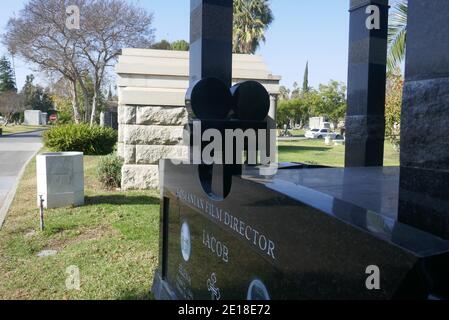 Los Angeles, California, USA 4th January 2021 A general view of atmosphere of romanian film director Mihai Iacob's Grave in Garden of Legends at Hollywood Forever Cemetery on January 4, 2021 in Los Angeles, California, USA. Photo by Barry King/Alamy Stock Photo Stock Photo