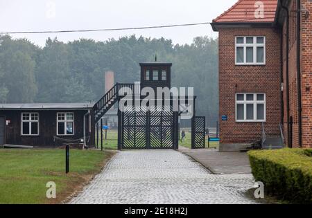 Sztutowo, Poland - Sept 5, 2020: The 'Death Gate' at the former Nazi Germany Concentration Camp, Stutthof, Poland