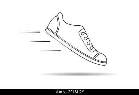 Shoe icon, thin line, empty outline isolated on white background, flat modern design. Stock illustration Stock Vector