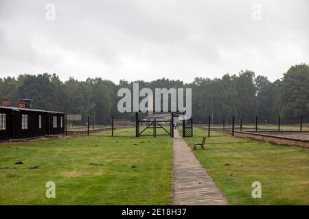 Sztutowo, Poland - Sept 5, 2020: The 'Death Gate' at the former Nazi Germany Concentration Camp, Stutthof, Poland