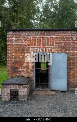 Sztutowo, Poland - Sept 5, 2020: Gas Chamber at the former Nazi Germany Concentration Camp, Stutthof, Poland